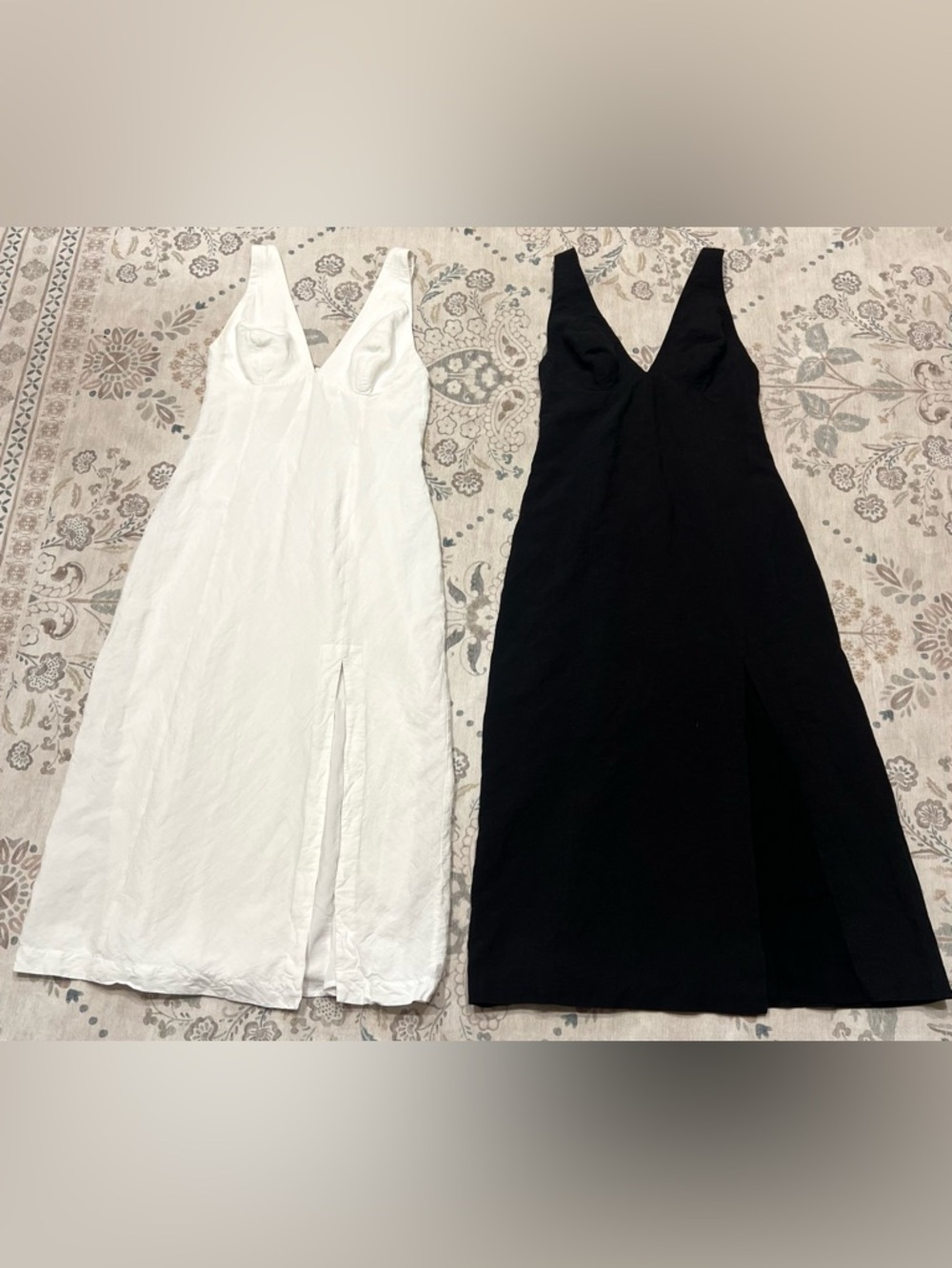 ViX Paula Hermanny Midi Dress Bundle Black & White Size Large 40 Viscose & Linen